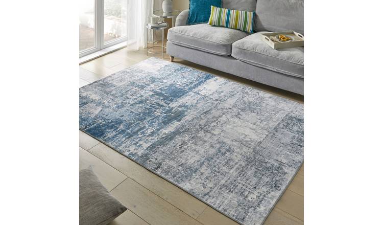 Mega Flooring Blue Modern Abstract Rug - 160 x 230cm