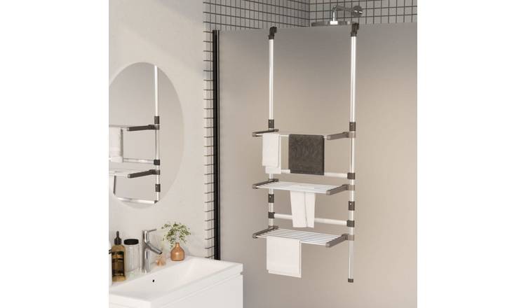 Walplus Polyethylene Tier Hanging Laundry Drying Rack - Silver