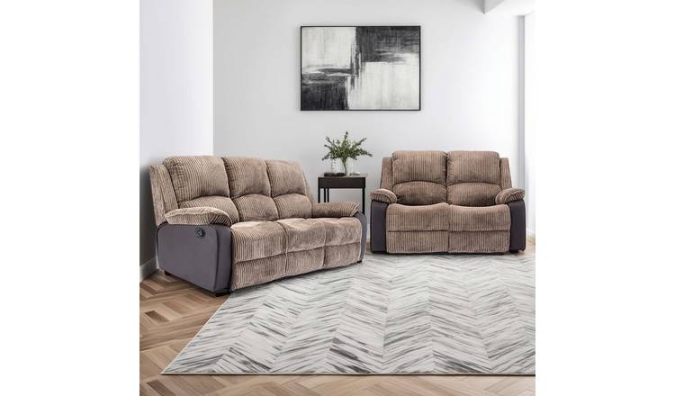 Furniture Online Postana Manual Recliner 2+3 Seater Sofa Set - Brown