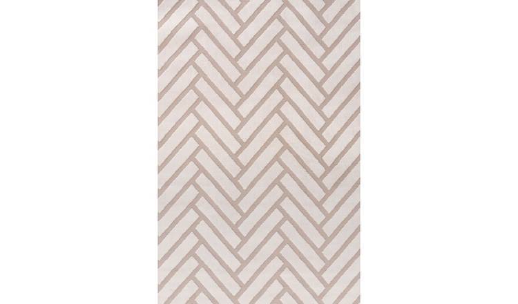 The Rugs Beige Loft Herringbone Rug - 240 x 340cm