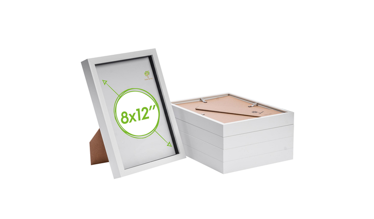 Nicola Spring 3D Box Photo Frames - 8 x 12" - Set of 5 - White