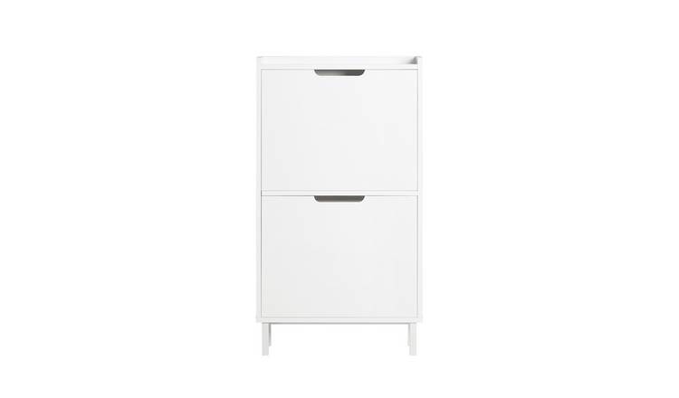 SoBuy 2 Drawer Slim Hallway Shoe Cabinet - White