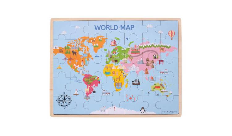 Bigjigs Toys World Map Puzzle - 3 Years +