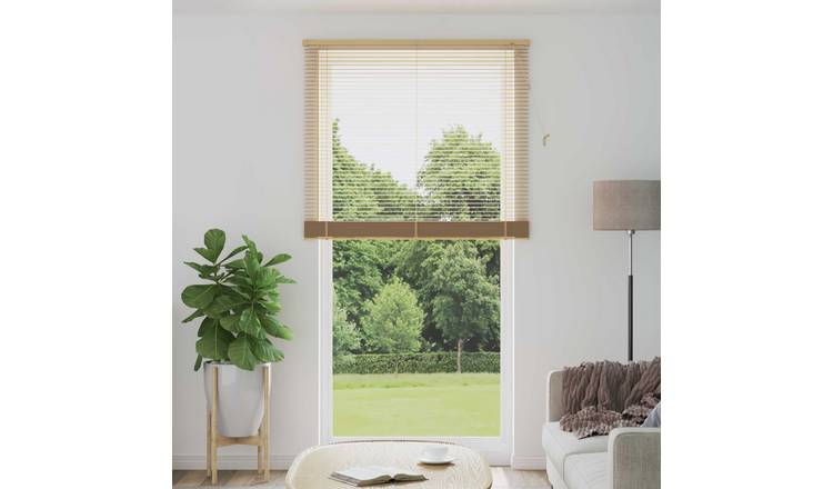 Walplus PVC Window Blind - Light Brown with Pattern - 213 x 110 cm