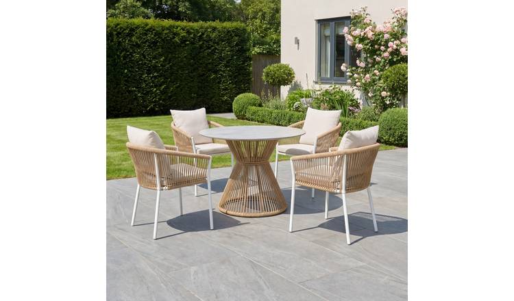 Artemis Home Bellvine 4-Seat Patio Dining Set - Natural White
