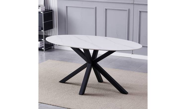 Artemis Home Firmo 160cm x 90cm White Stone Oval Dining Table