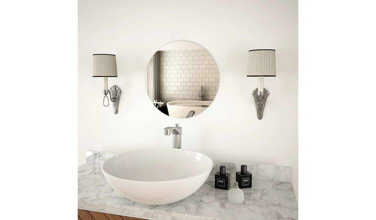 Walplus Round Glass Wall Mirror - Silver - 40 cm