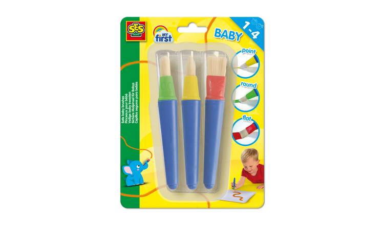 SES Creative My First Baby Paint Brush 3 Piece Craft Set