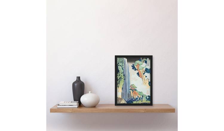 Katsushika Hokusai Ono Waterfall On Kisokaido Road Framed Art Print - A4