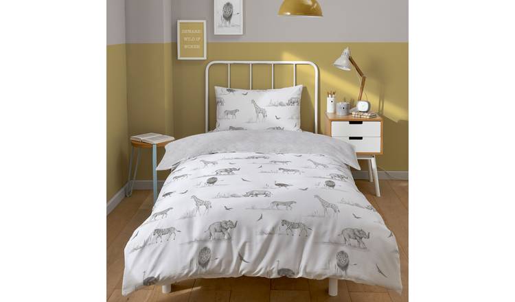 Little Knightly Zambezi Elephant Duvet Set - Single - White
