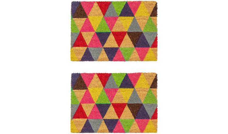 Nicola Spring Coir Door Mats - Triangle - Pack of 2