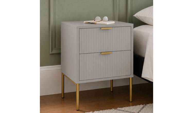 Home Treats Bedside Table Chest of 2 Drawers - Taupe