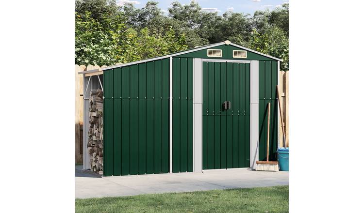Walplus Galvanised Steel Garden Shed - Green - 277 x 93 x 179 cm