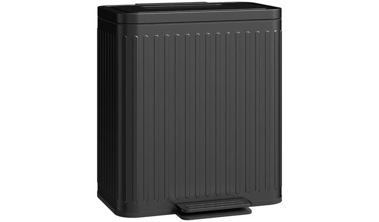 HOMCOM 20L Double Pedal Waste Bin – Black