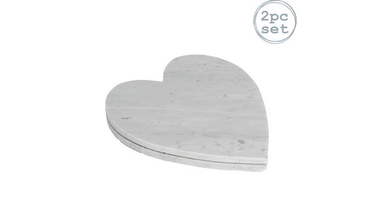 Argon Tableware Heart Marble Serving Platters - Pack of 2