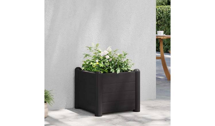 Walplus Polypropylene Raised Garden Bed - Anthracite - 43 x 43 x 35 cm