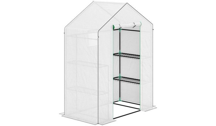 Outsunny PE Walk-in Greenhouse – White