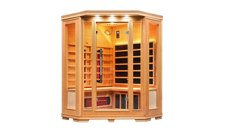 Vidalux Solara 3 Person Corner Full Spectrum Infrared Sauna With Complete Heat