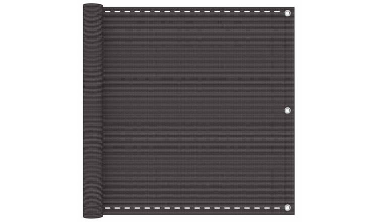 Walplus Rectangular HDPE Balcony Screen - Anthracite - 90 x 700 cm