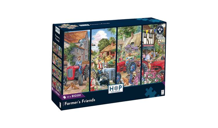 The House of Puzzles Farmer's Friends 4 x BIG 250 Piece Jigsaw Puzzles