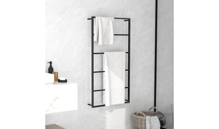 Walplus Steel Towel Rack - Black - 60 x 10 x 116 cm