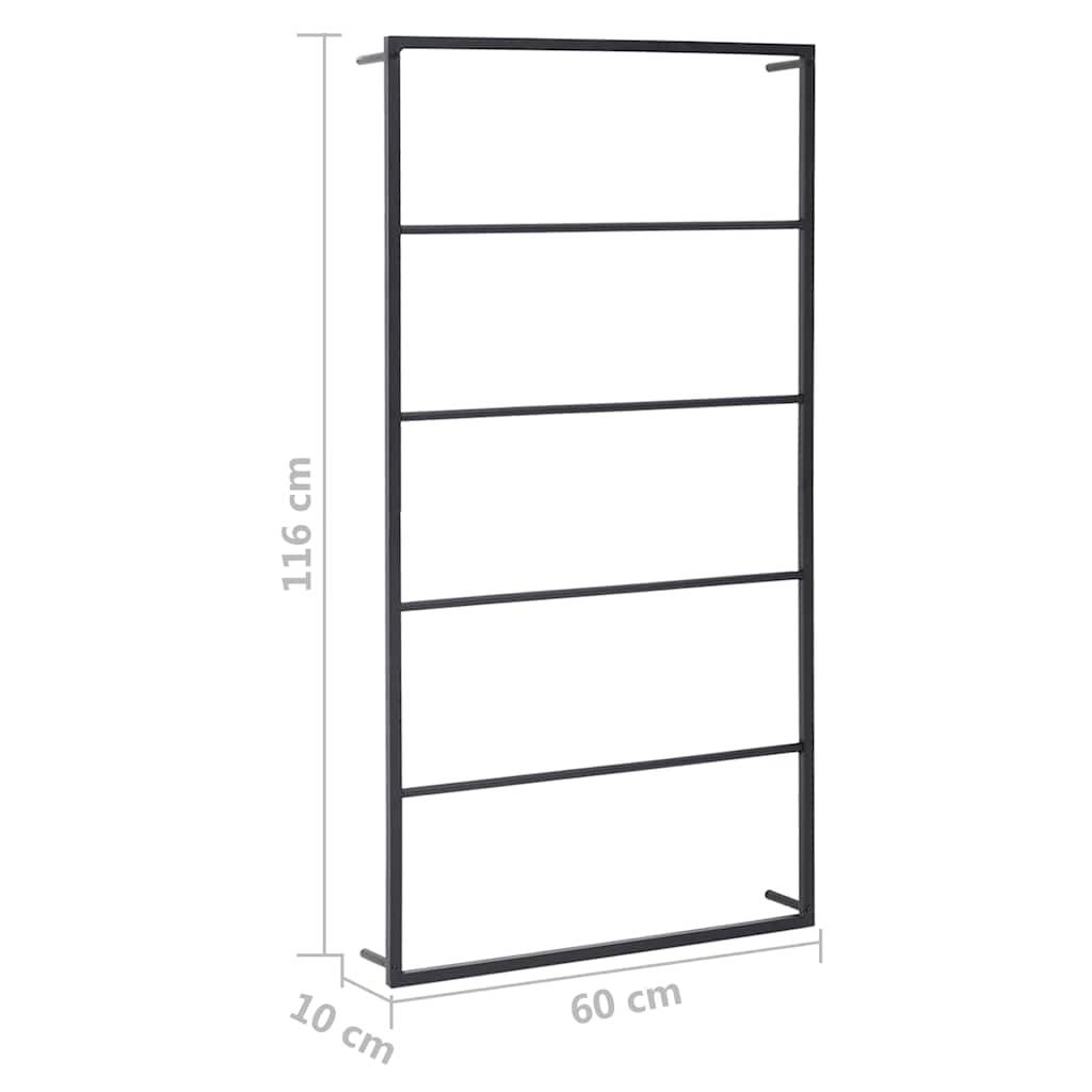 Walplus Steel Towel Rack - Black - 60 x 10 x 116 cm - Image 6