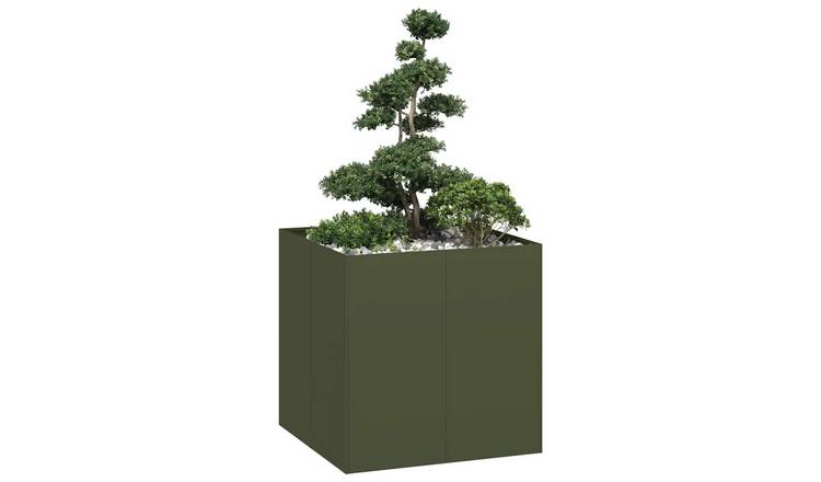 Walplus Steel Garden Planter - Olive Green - 80 x 80 x 80 cm