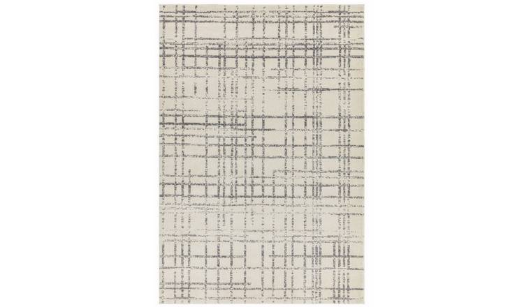 Mega Flooring White Modern Abstract Rug - 120 x 170cm