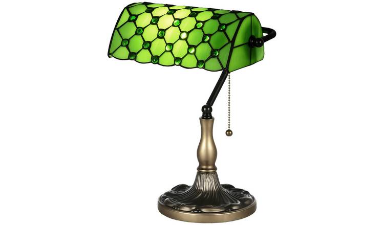 HOMCOM Tiffany Stained Glass Table Lamp - Green