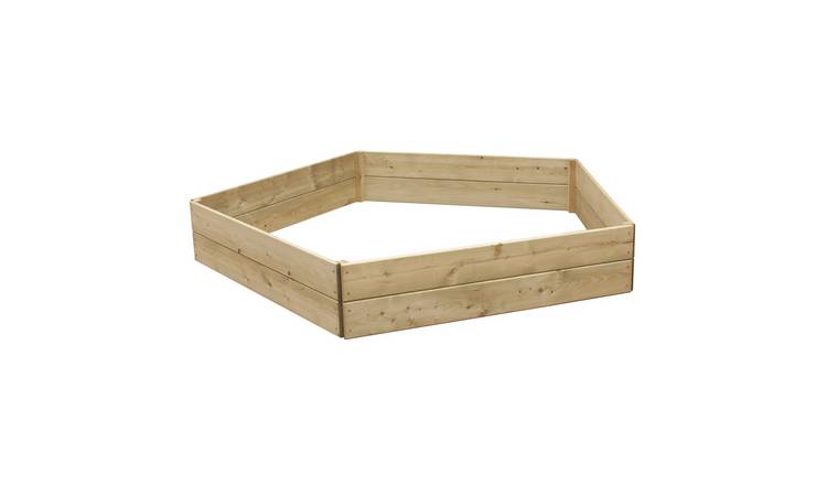 Greena Pentagonal Wooden Raised Bed 30 cm High, 120cm each side