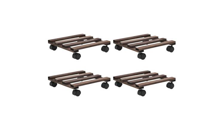 Walplus Pack of 4 Wood Plant Rollers - 25x25 cm