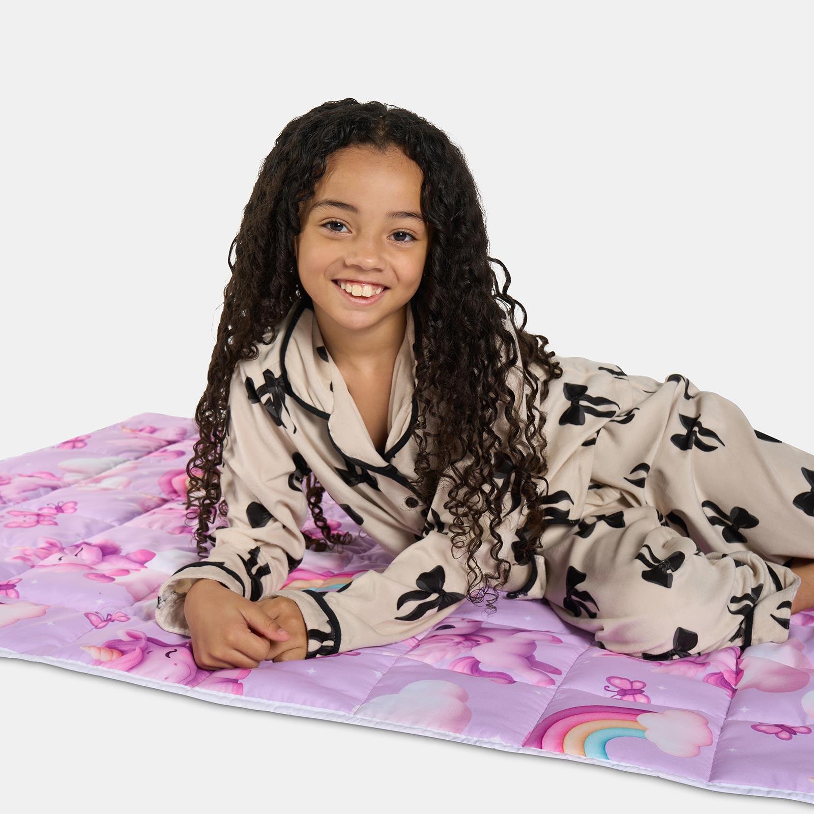 OHS Kids Unicorn 3kg Weighted Blanket 100x150cm - Lilac - Image 5