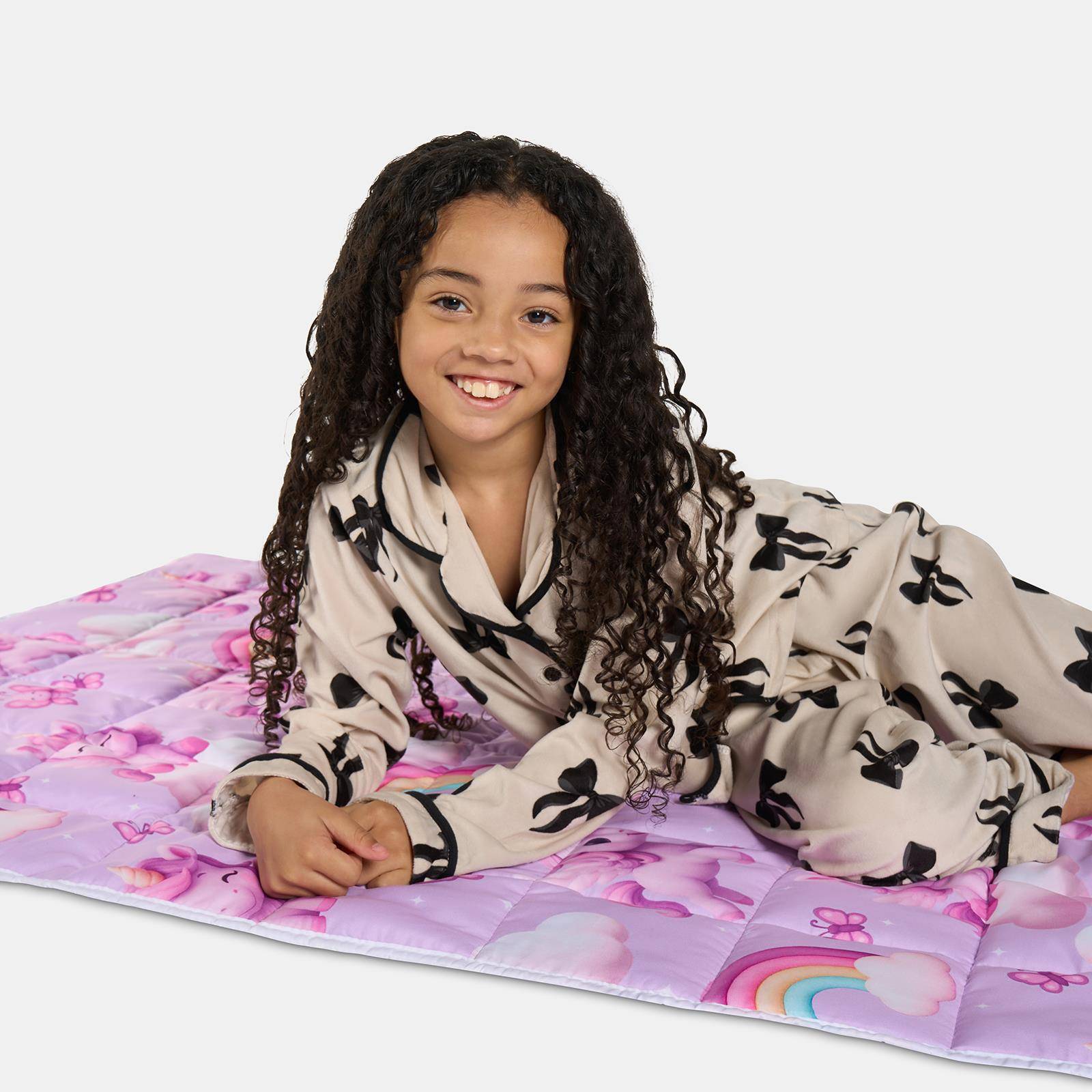 OHS Kids Unicorn 3kg Weighted Blanket 100x150cm - Lilac - Image 5