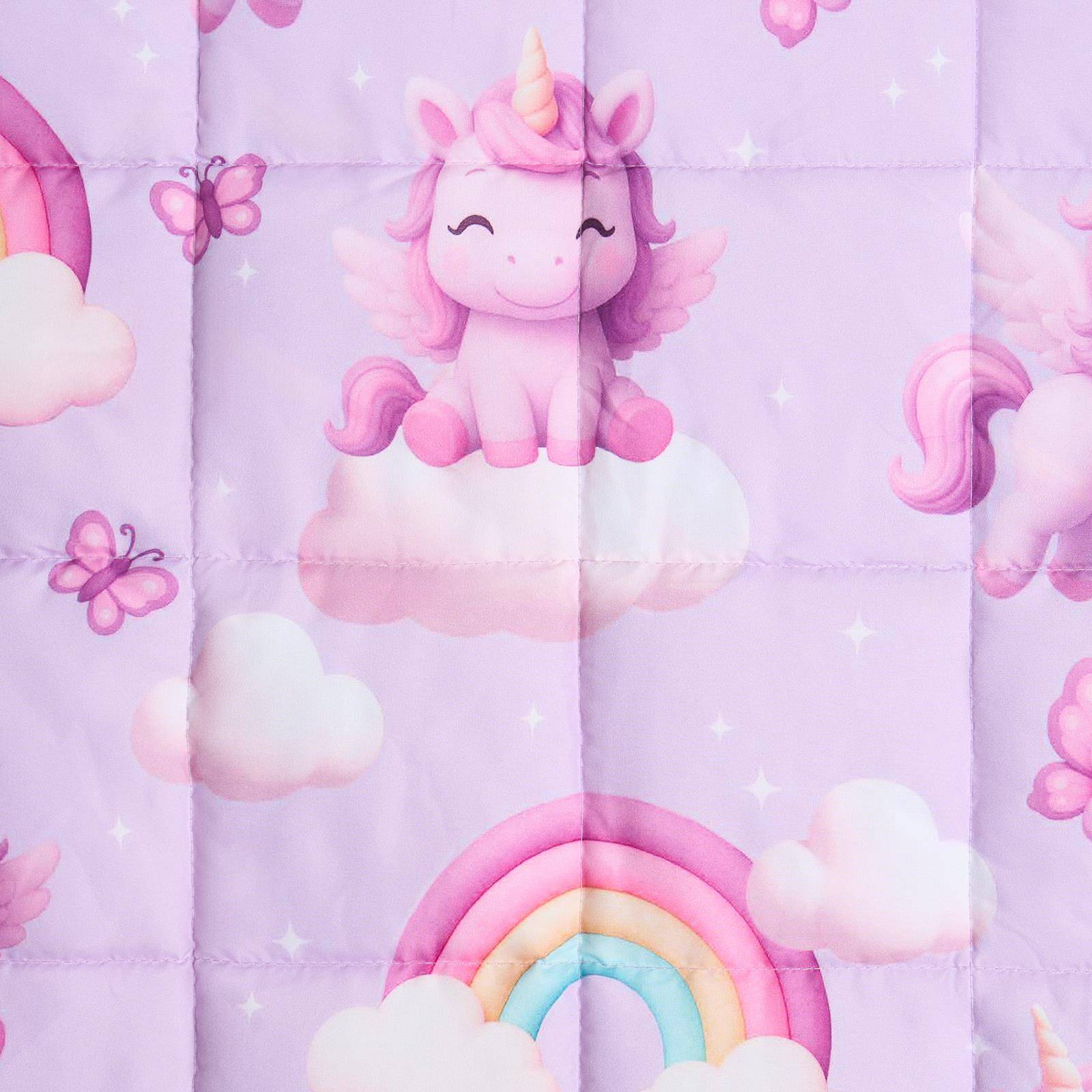 OHS Kids Unicorn 3kg Weighted Blanket 100x150cm - Lilac - Image 6