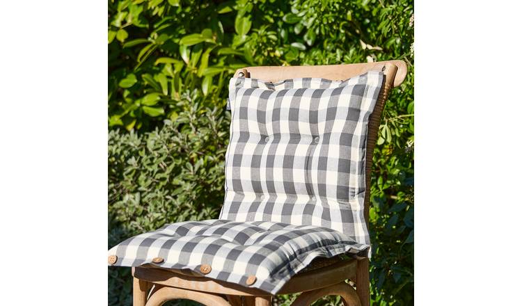 Dibor Set of 2 Outdoor Garden Chair Cushion Seat Pads - Grey