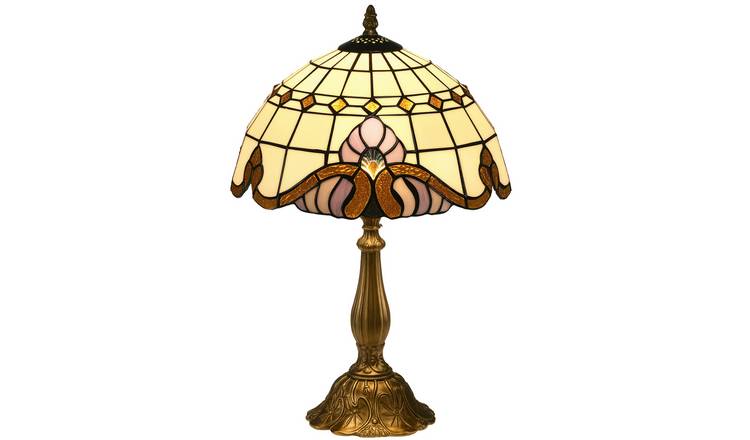 HOMCOM Tiffany Stained Glass Table Lamp - Antique Bronze