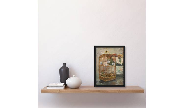 Morisot The Bird Cage Still Life Painting Framed Art Print - A4