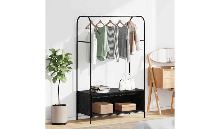Walplus Engineered Wood Clothes Rack Engineered - Black - 100 x 44 x 160 cm