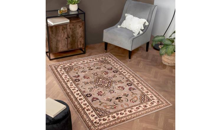 Mega Flooring Beige Traditional Bordered Rug - 160 x 230cm