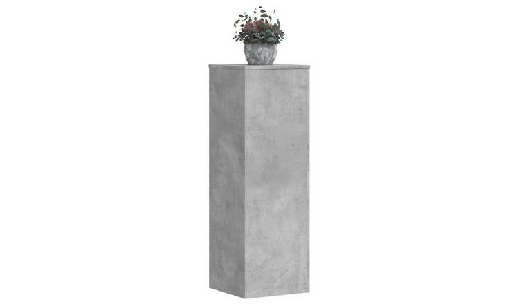 Walplus Pack of 2 Engineered Wood Plant Stand - Concrete Grey - 33 x 33 x 100 cm