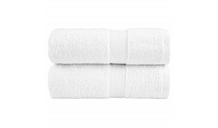 Walplus Pack of 2 Cotton Wash Towels - White - 30 x 30 cm