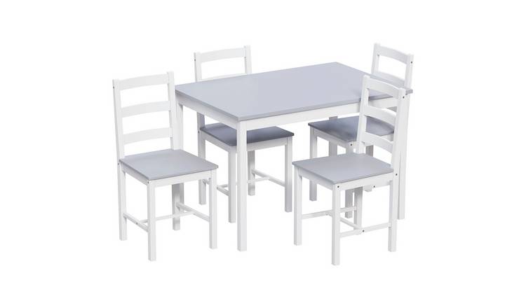 Vida Designs Yorkshire 4 Seater Dining Set - White & Grey