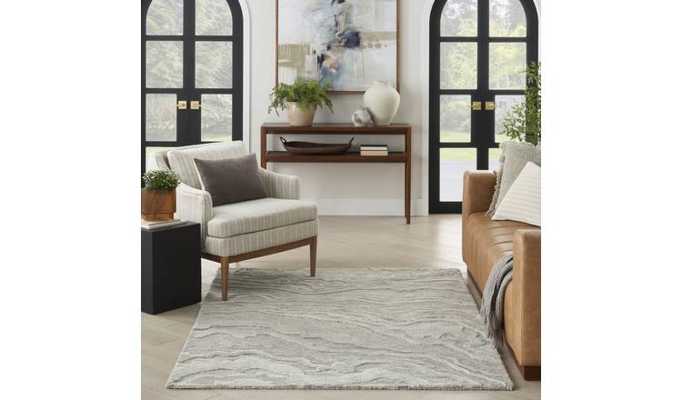 Mega Flooring Grey Modern Abstract Rug - 69 x 229cm
