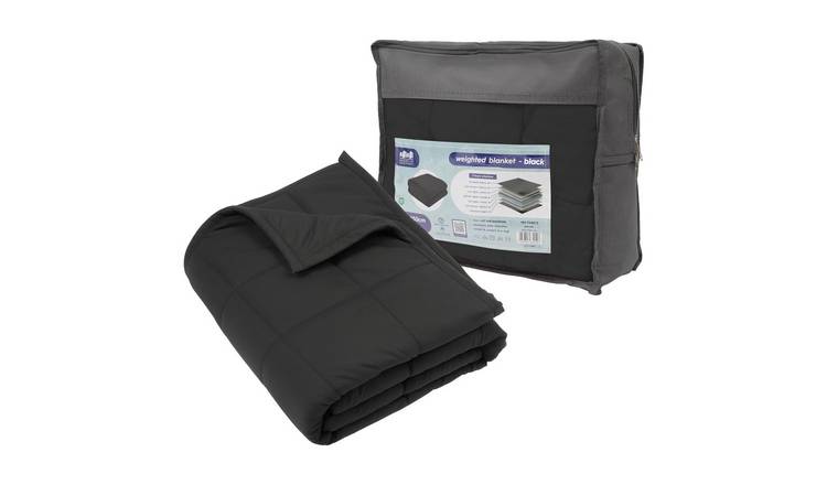Harbour Housewares Weighted Blanket with Storage Bag - 4kg - Black