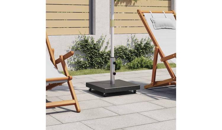 Walplus Stainless Steel Parasol Base Granite Medium - Black
