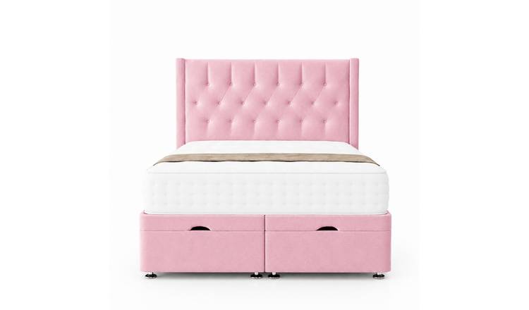 Comfy Deluxe  Miami Wing 3ft Single  End Lift Ottoman Bed Set - Pink