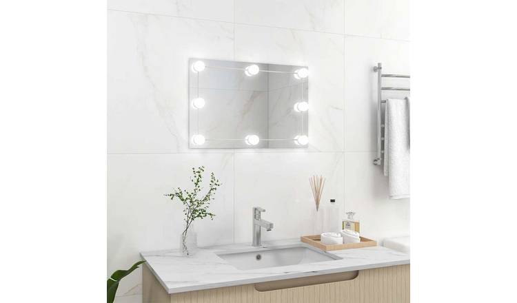 Walplus LED Rectangular Glass Wall Mirror - Silver