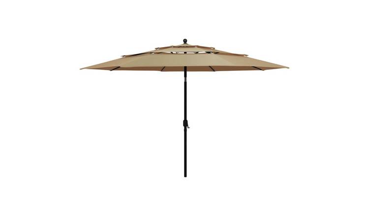 Walplus Polyester Garden Parasol - Taupe - 350 x 260 cm