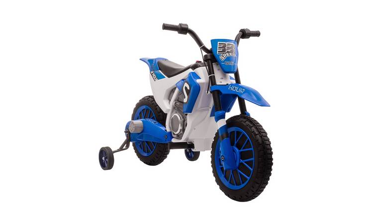 HOMCOM 12V 3 to 5 Years Electric Training Wheels Kids Motorbike – Blue