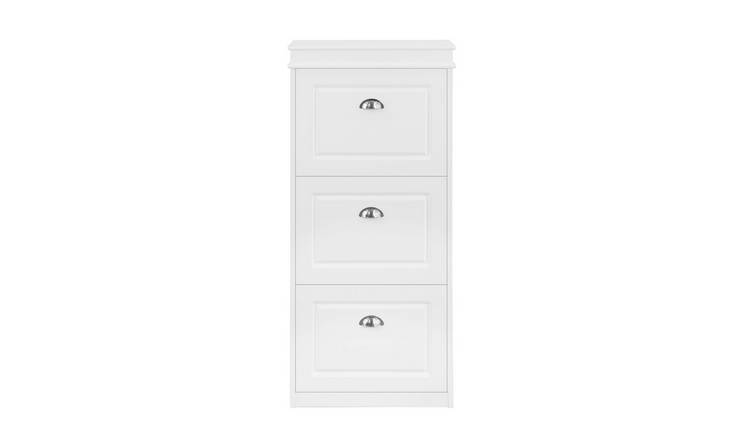SoBuy 3 Flip Drawer 1 Side Drawer 1 Hook Slim Shoe Cabinet - White